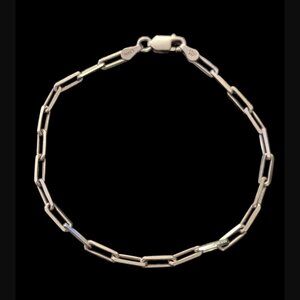 LIRM 925 Sterling Silver 2.7mm Paperclip Chain 6.75" Bracelet